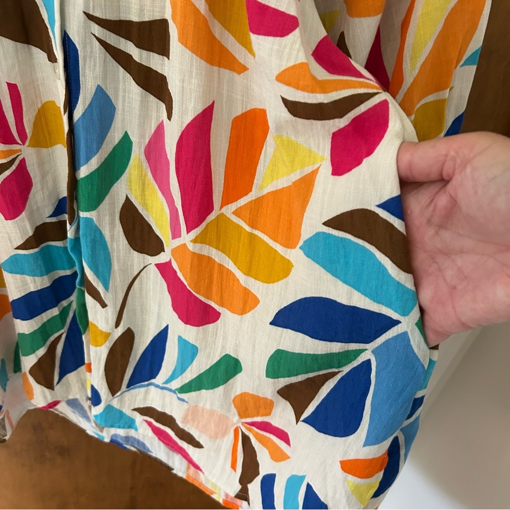 Tabitha Brown Target Botanical Print Puff Sleeve Mini Floral Dress. Size Small. - Picture 7 of 11